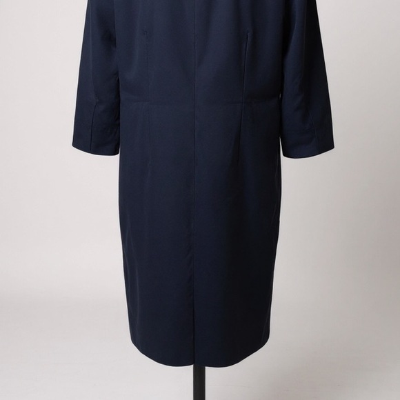 MM LaFleur Navy Blue 3/4 Sleeve Sheath Work Dress Size 12 - Picture 8 of 11